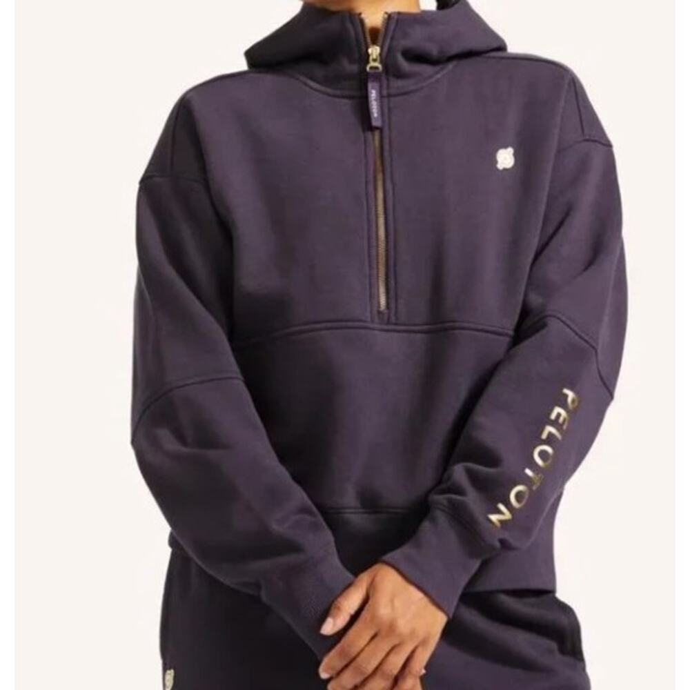 Peloton Half Zip Hoodie‎ Athleisure Cozy Chic Sweatshirt Women Purple Medium
